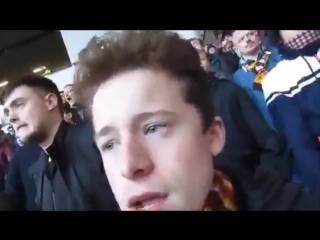 Motherwell fan in the final minutes at ibrox when rangers score two late goals