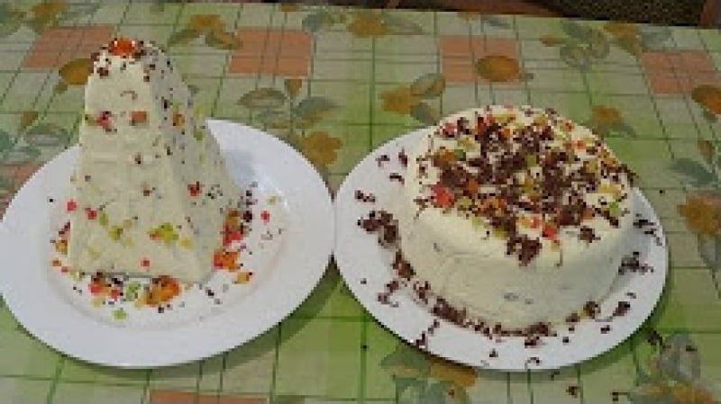 Творожная пасха с изюмом и цукатами cottage cheese easter with raisins and candied fruits