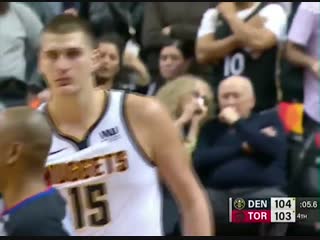 Nikola jokic makes the craziest circus shot that didn't count