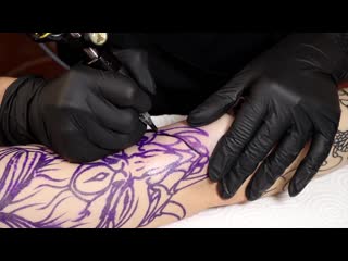 [yeliz günay dövme stüdyosu] full sleeve japanese woman tattoo time lapse 1 sessions