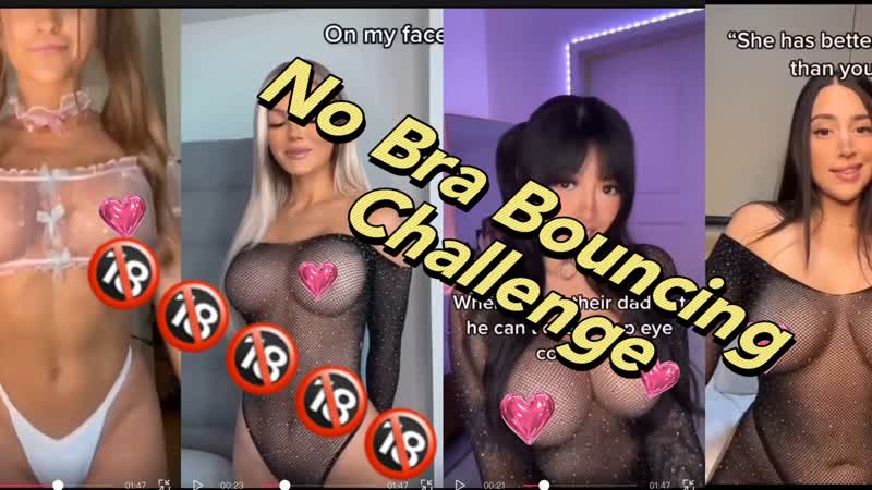 Bouncing boobs No Bra Challenge #nobra #boobs 