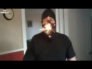 Ninja master blows off his nose using firecrackers