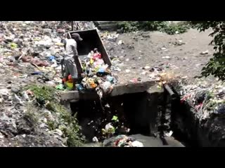 Recycling in kathmandu ecological disaster dirty river medium