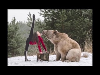 Sls stefanie millinger performed amazing acrobatics with large bear stephan