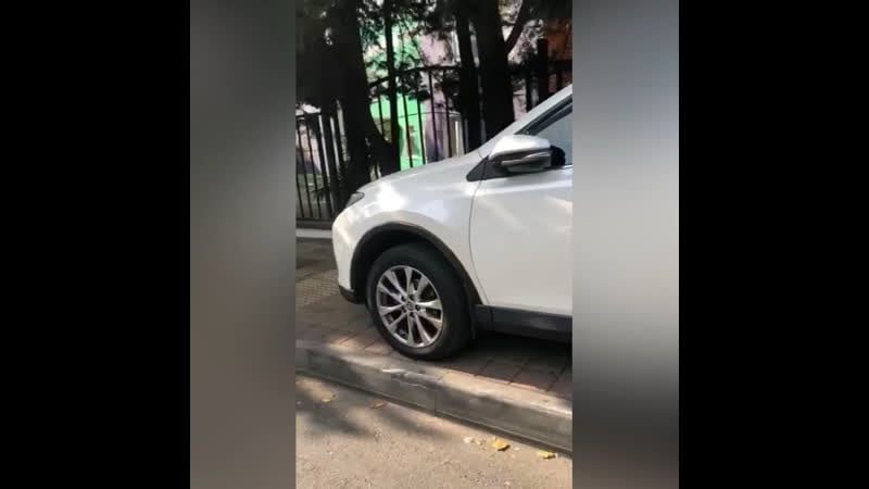Автохамка яжмать припарковалась на тротуаре права, видимо, нашла там же сочи
