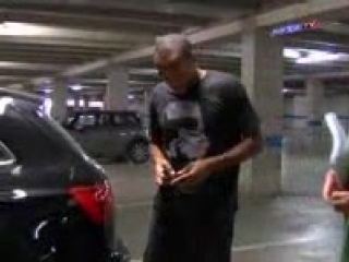Thierry Henry Arriving At The Camp Nou With His Car