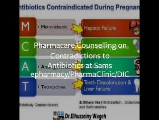 Patient counselling on contradiction to antibiotics at sams e pharmacy cum pharma clinic cum dic﻿