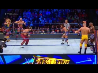 (wwe mania) tye dillinger & breezango def mojo rawley, chad gable & shelton benjamin fastlane 2018