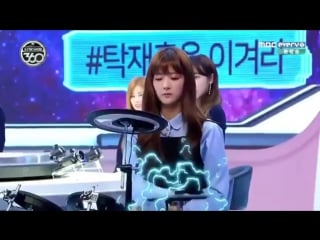 161101 apink on starshow360 drummer girls eunji & bomi! #apink #eunji #bomi