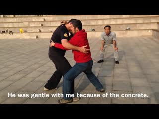 Tuishou push hands demonstration by master chen zhonghua with stuart shaw