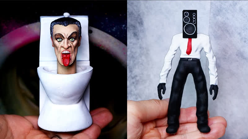 Making skibidi toilet (g man, speaker man) sculptures timelapse