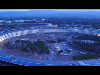 Apple park mid may 2017 sunset flight