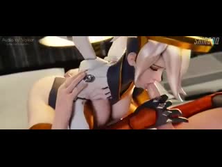 Mercy oral sex; minet; blowjob; deepthroat; facefuck; handjob; masturbation; 3d sex porno hentai; (by shir0qq) [overwatch]