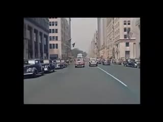 A ride through new york city during the 1940's colorized, speed adjusted and added sound