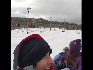 Enjoying a little snow tubing with the family fun times!