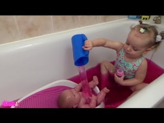 Baby doll bath time play the bath nursery rhymes song for porn sex toddlers