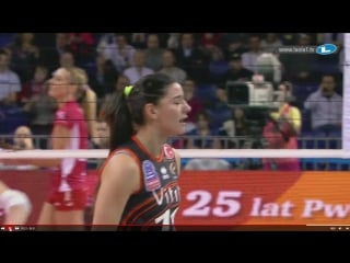 Volleyball/cev denizbank cl women crazy point with the shoulder