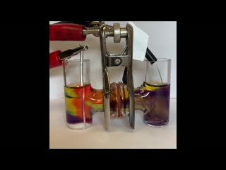 Time lapse video of the decarbonation cell containing ph indicator dye