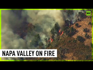 Massive bush fire engulfs california’s napa valley