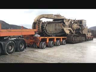 Loading and transporting the tesmec 1675 trencher 155 tones heavy transport