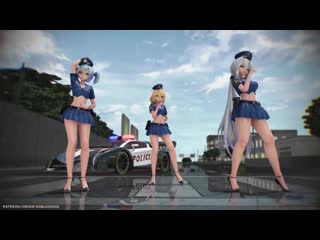 Mmd r 18 [normal] police miku & haku & rin hurly burly author orion dobledosis