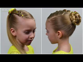 Pull through braid with ponytail braided bun (quick and easy hairstyle for girls #70)