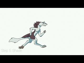 Animation process sergal running