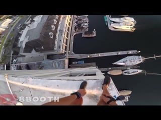 Newport harbor 129 ft crazy jump into water (hero 5 black session)