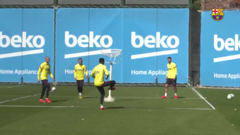 Lenglet, griezmann, semedo and braithwaite in training
