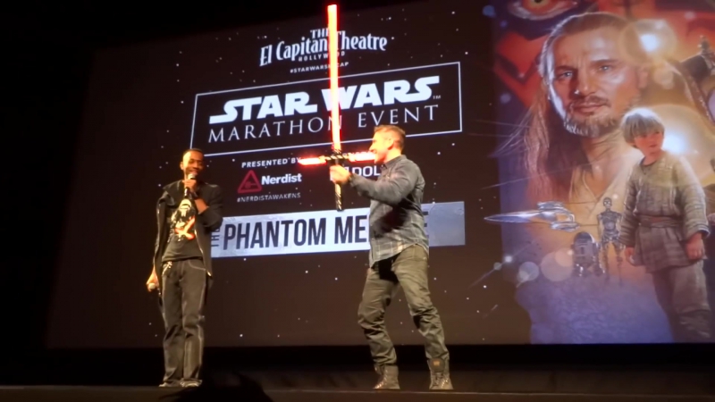 Ray park (darth maul) with kylo ren lightsaber