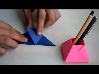 Оригами подстаа для карандашей origami stand pencils