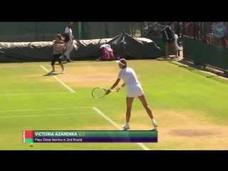 Behind the scenes on the practice courts, #vika7 prepares for her second round contest against elena vesnina #wimbledon