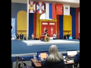 Russian record in snatch 160kg on 77bw