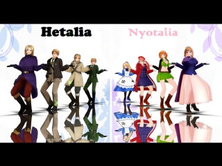 [mmd x aph] hetalia vs nyotalia call me maybe!