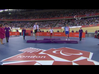 Cycling track mens individual c2 pursuit victory ceremony london 2012 paralympic games