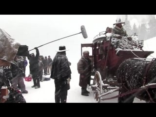 The hateful eight behind the scenes movie broll quentin tarantino, samuel l jackson