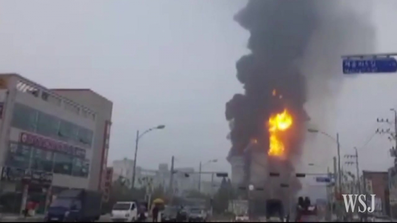 Южная корея взрыв на химическом заводе