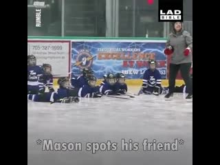 This dad put a mic in his 4 year old sons helmet during a hockey match and it's hilarious