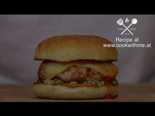 Chicken chorizo burger cook with