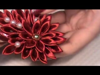 Tutorial fiore kanzashi per capelli kanzashi con nastro sottile