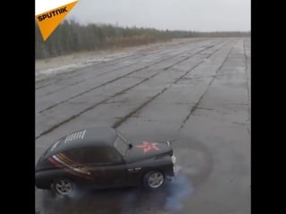 Russian legendary 1950s pobeda car turned into modern day race car