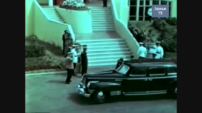 Руководители ссср сталин, хрущев, молотов, берия прибыли на аэродром тушино, 1951 г кинохроника