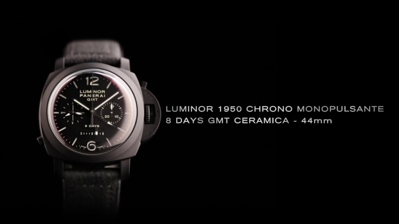 Luminor 1950 chrono monopulsante 8 days gmt ceramica ( ø 44 mm ) pam00317