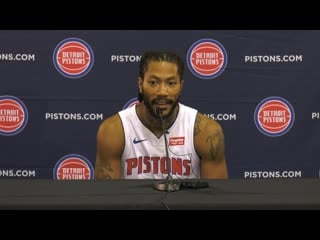 Интервью деррика роуза на detroit pistons media day (derrick rose 2019 09 30)