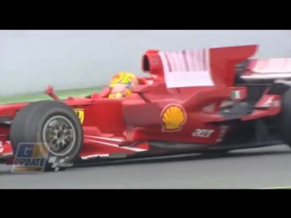 Motogp rider valentino rossi tests 2008 ferrari f1 in spain