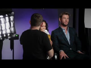 Chris hemsworth & tessa thompson in paris | mib international
