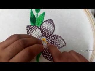 Hand embroidery honey comb stitch design