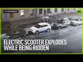 Electric scooter explodes while being ridden