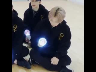 Felix trying to get the lightstick to spin