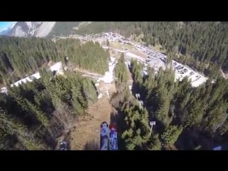 Slide a chair lift cable speedriding